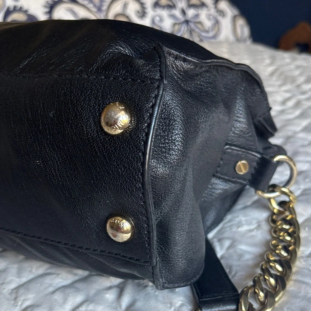 Michael Kors Black Satchel with Gold Accents